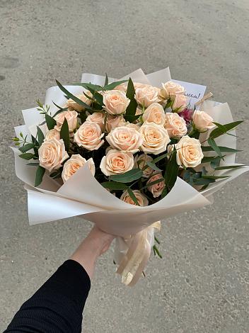 Букет Кремовые розы Латте в Васькино